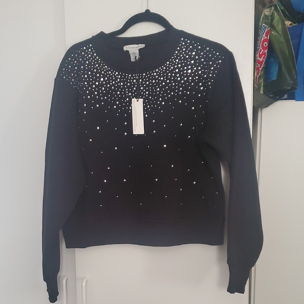 cupcakes & cashmere Black Studded Sweatshirt
